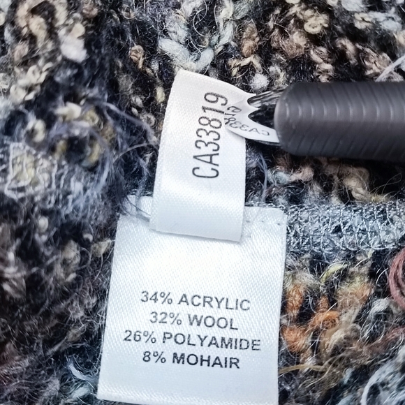 Harley Of Scotland Multicolor Chevron Wave Knit Pattern Turtleneck Sweater Men S - Picture 4 of 16